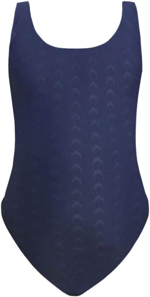 Kids Girls Athletic Swimsuit One Piece Solid Swimwear for Practice and Competition in Black and Navy Bathing Suit (4-5T), XL
