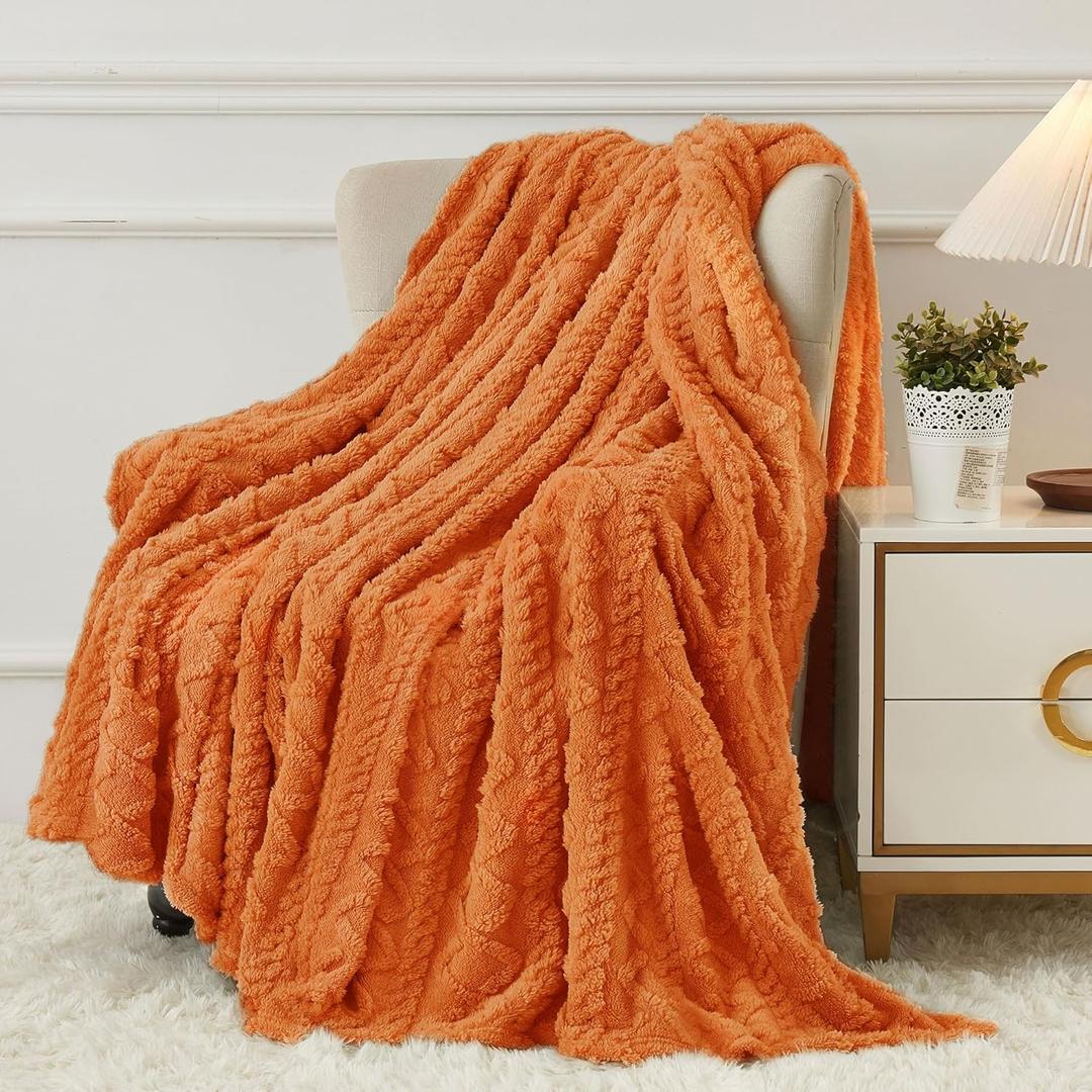 Aganear Fall Throw Blanket - 50"x60" Orange Fleece Blankets Boho Decor Cozy Soft Bedding for Warm Present for Tennessee Vols, Christmas, Halloween, Housewarming