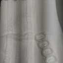 Mrs Awesome No Hook Shower Curtain with Snap-in Liner Less Time On/Off, Embossed Waffle-Look Textured Fabric Shower Curtain for Bathroom Hotel Style, Washable, Soft & Lightweight, 72x72, White