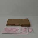 Wireless Keyboard and Mouse Combo, Reccazr 2.4G Full-Sized Keyboard and Mouse Cordless, 3 DPI Adjustable Mouse, Dual-System Keyboard for Computer/Laptop/Windows/Mac (Pink & White)