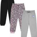 BTween Kids Girls Fashion Stretch Waist Ultra Soft Jogger Pants Set 3 Pack Bundle 7/8