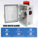 Sump Pump High Water Septic Tank Alarm for Pond Water Tank 110 db Alarm | with Bright Flashing Light IP67 Waterproof Casing Can Be Externally Connected to The Submersible Pump