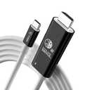 USB C to HDMI Cable 6ft (4K@60Hz), USB 3.2 Type C to HDMI 2.0 Cord with 100W Fast Charging Port for Switch 1/2, Thunderbolt 3/4/5 Compatible for iPhone 15/16 Series, MacBook, iMac, iPad Pro, Galaxy