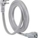 KUNCAN Appliance Power Extension Cord - 3 Prong Flat Wire SPT-3 14 AWG Heavy Duty Male to Female Extender Low Profile Grounded Cable for Major AC Unit, Air Conditioner, Refrigerator (9 Feet)