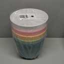 WSMKSZ 7 inch Plant Pots, 5 Pack Flower Pots with Drainage Holes and Saucers for Indoor Plants, Plastic Planters with Water Ripple for Small Garden House Plants, Nursery Pots for Succulent, Colorful