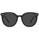 livho Trendy Polarized Sunglasses Women, Retro Round Sunglasses, Oversized Shades, Medium, Light Black/Grey