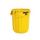 Rubbermaid Commercial Products BRUTE Heavy-Duty Round Trash/Garbage Can, 10-Gallon, Yellow, Outdoor Waste Container for Landscapers/Construction/Restaurants/Back of House/Offices/Warehouses