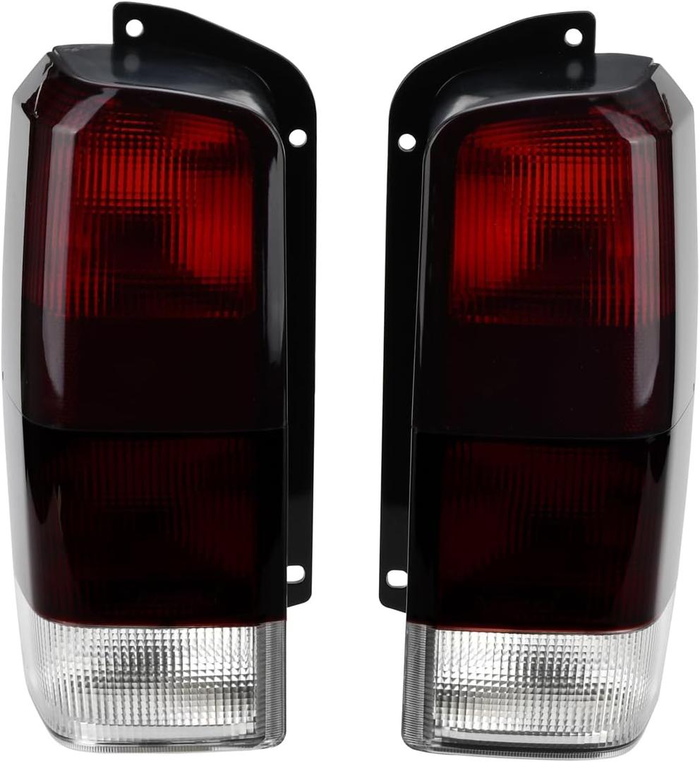 Fits for Jeep 97-01 XJ Tail Lights - Red/Smoked Lens Rear Tail Lamps Set (Left + Right) Compatible with 1997-2001 Cherokee XJ Chassis CH2800128 4897399AA