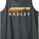 Hadley, MI Vintage Evergreen Sunset Eighties Retro Tank Top (Large,Dark Heather Grey)