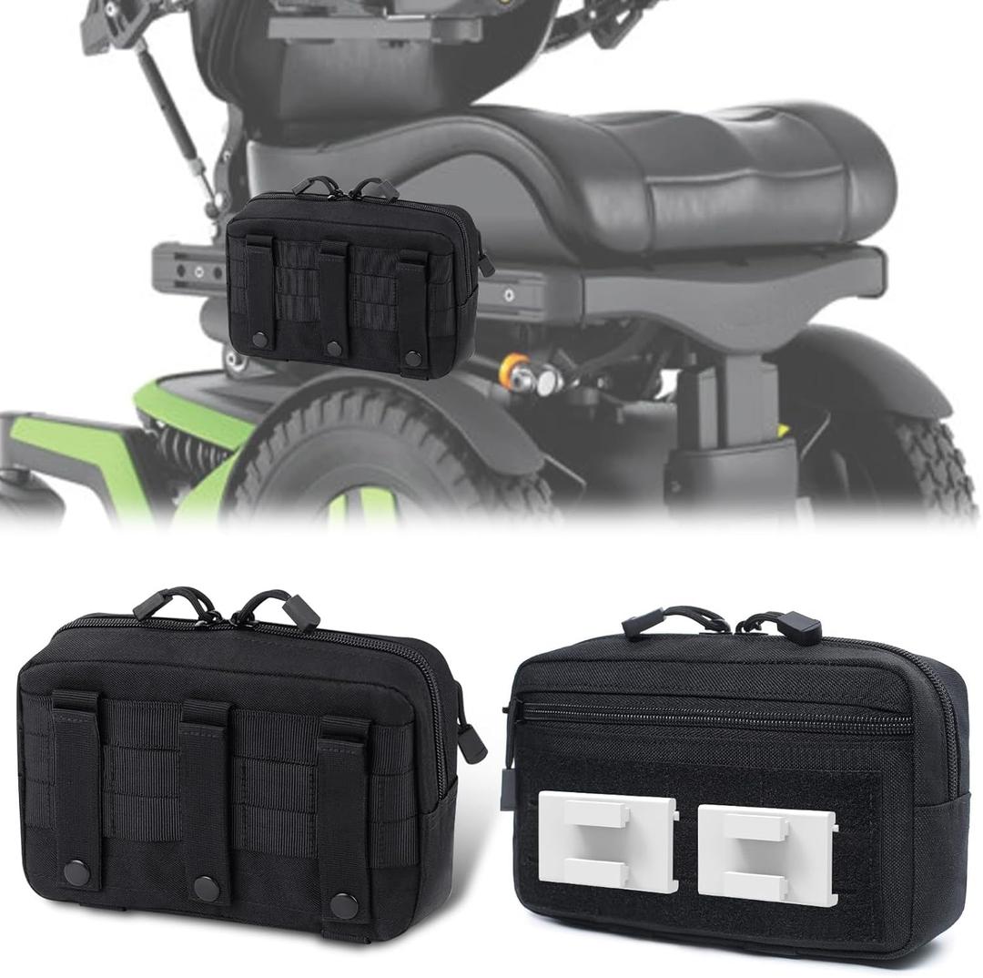 Wheel Chair Side Bag for Permobil Power, Removable Storage Bag for Permobil Wheelchair accessories, compatible with Uni-Track Armrest such as M300, M3, M1, F3, F5, K300 Ps