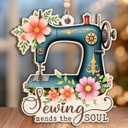 2 x Sewing Machine Christmas Ornament 2025 - Xmas Gifts for Sewers and Quilters, Wooden Ornaments for Christmas Tree Decorations, Christmas Keepsake for Hanging Decor, Gifts for Friends Women Sisters