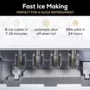 Igloo Handled Portable Ice Maker with Scoop- Ice Maker with LED Control Panel & 1 Quart Water Tank-Ice Cube Maker Produces 26 Lbs of Ice in 24 Hours with 9 Large or Small Cubes In 7 Minutes- Stainless