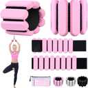 Ankle Weights for Women and Men, Adjustable Wrist Weighted Training Bracelet for Home Gym Workout, Strength Training Walkin Running, Foot weights for exercise,2pc on Set (Pink)