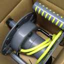 Masterplug 3ft Cord Reel, Retractable Extension Lead with Winding Handle, Safety Overload Circuit Breaker and Power Switch, 4x Grounded Outlets, 13amps, 14AWG Cable