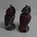 Hausse 2 Pack Fake Owl Decoys to Scare Birds Away, Rotating Head Plastic Owl Bird Deterrents, 10.6 Inch Height Bird Scarecrow Nature Enemy Horned Pest Repellent for Outdoor Garden Yard (Black)