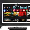 10 Inch Small Smart TV with ATSC Tuner & Touch Screen, 5-in-1 Kitchen TV with Home Control Panel, Video Call, Calendar & Photo Frame Functions, Portable MINI for Bedroom, RV, Camper