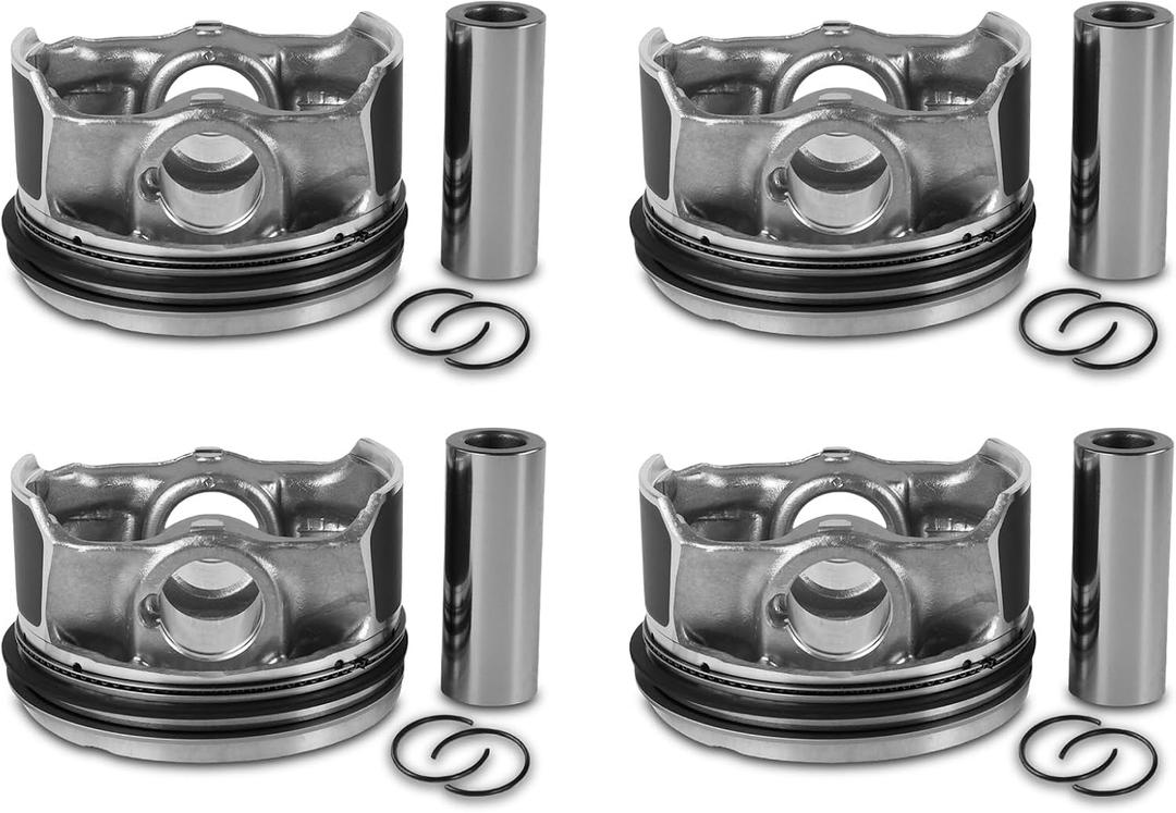 06H107065AM 4pcs Engine Pistons Rings Pistons Assembly Set Fits for 2006-2014 Jetta 2.0L, Fits for 2009-2011 Tiguan 2.0L, Replace OE 06H107065AM