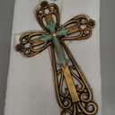 Comfy Hour Faith and Hope Collection Classic Layered Hollow Out Wall Cross Decoration, Copper, Bronze