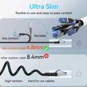 Sokqovt Cat 8 Ethernet Cable Slim 100ft Outdoor&Indoor, Pure Copper Cat8 Internet Cable for Waterproof & Direct Burial, Flexible Cat8 Ethernet Cable 40G 2000MHZ, Cat 8 Network Cable for Indoor Black