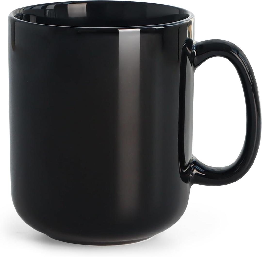 Harebe 20 OZ Large Coffee Mug, Smooth Ceramic Tea Cup for Office and Home, Big Capacity with Handle, Black
