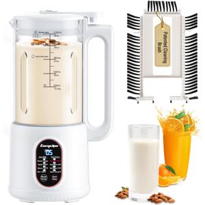 Encyclpo 40oz Nut Milk Maker - Automatic Soy Milk Maker with Spin Clean Brush & Nut Milk Bag - Homemade Almond, Oat, Coconut, Soy Milk - Auto Clean, Boil Water, Delay Start, Keep Warm