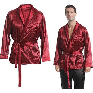 ATTBEA Halloween ThePajamaMan Costume for Unisex, Mogul Outfits Jacket Robe Coat and Black Silk Shirts size M