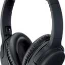 iLive Active Noise Cancellation Bluetooth Headphones, Adjustable Headband, Includes 3.5mm Audio Cable, Black (IAHN40B) (One Size)