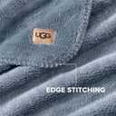 UGG Whitecap Twin Blanket, Soft Cozy Fleece Blanket for Bed, Luxury Fluffy Oversized Throw for Couch, Washable Twin XL Bedding, Dorm Essentials, 66" x 90", Denim Blue