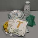 123PCS Autumn Thanksgiving Party Supplies for Fall Pumpkin Themeds Party Decorations Harvest Tableware Set for Kids Childs Leaves Dessert Plates Napkins Cups with Tablecloth and Banner for 20 Guests