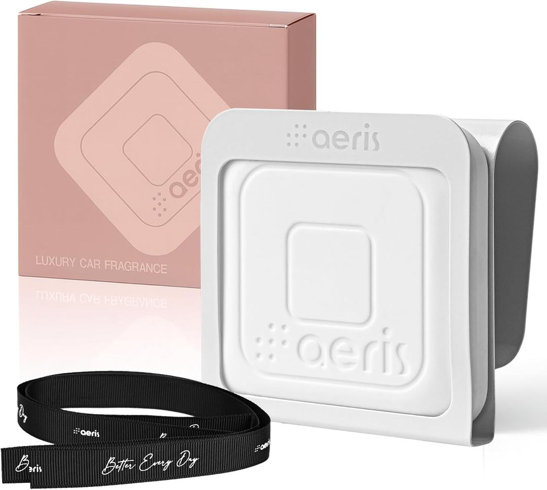 Aeris Car Fragrance Starter Kit - Includes Clip + Refillable Scent Stone (Floral Flow (Starter Kit))