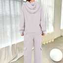 ANRABESS Womens Two Piece Outfits Casual Knit Hooded Sweater Straight Leg Pants Set 2025 Fall Lounge Travel Clothes (XL)