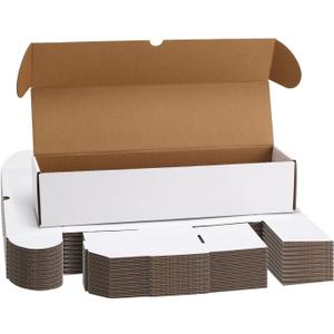 EXYGLO Trading Card Storage Box 25 Pack 700 Count 20pt, 14.2x3.8x2.9 Inch White Cardboard Card Boxes for TCG/MTG/Sport Cards, Fit 3.6x2.6 Sleeves Shipping or Storing, 17500 Max Capacity in Total