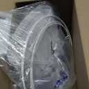 Lampshades Set of 2 for Table Lamps, Floor Lamps, Fabric White Lamp Shades 11.6" Top x 12.6" Bottom x 9.8" High, Drum Lampshades(Spider Fitter), Medium Lamp Shades Replacement, Easy Assembly Required (White with Brown Rim)