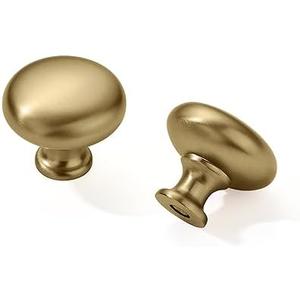 khtumeware 1-1/4" Champagne Bronze Zinc Alloy Cabinet Knobs - Single Hole Center Kitchen Cabinet Pull Hardware for Bedroom. 8 Pack