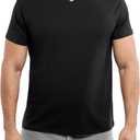 X RAY Men's V-Neck T-Shirts, Soft Cotton Short Sleeve Casual Slim Fit V Neck T Shirts for Men (Black, XXL)