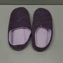 RockDove Womens Birdseye Knit Memory Foam Slippers Two Tone Slip On Open Back Breathable Waffle Upper Non Slip Rubber Sole Gift Idea (9-10, Eggplant)