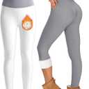 Blue Breath Fleece Lined Leggings Women-Tummy Control High Waisted Workout Thermal Warm Soft Yoga Pants (Gray, S)