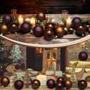 24 Pcs Brown Christmas Ball Ornaments 2.4 Inch Glitter Matte Shiny Chocolate Xmas Baubles Rustic Neutral Farmhouse Xmas Tree Hanging Decorations Modern Christmas Home Decor for Tree Holiday
