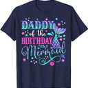 Mommy Of The Birthday Mermaid Girl Bday Party Squad Family T-Shirt Large