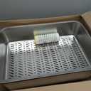 Stainless Steel Sifting Cat Litter Box for Pine Pellets, XL Extra Large Metal Cat Litter Box Sifter Pan with Litter Scoop, Low Dust, Odor Control, Easy Cleaning, 19.7" L x 13.8" W x 6" H
