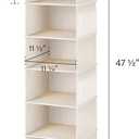 StorageWorks 6-Shelf Hanging Closet Organizer, Hanging Shelves for Closet, Fabric, Mixing of Beige, White & Ivory, 12" D x 12" W x 47 12" H