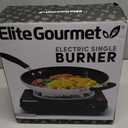 Elite Gourmet ESB100B Countertop Single Coiled Burner Electric Hot Plate, Temperature Control, Indicator Light, Easy to Clean, Black