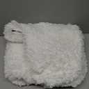Disolla White Toilet Rug 22x24 Non Slip Fluffy Toilet Floor Mat U Shaped Washable Bathroom Contour Rug for Toilet Absorbent Shaggy Toilet Foot Rug