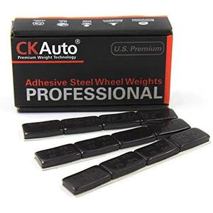 CKAuto 1oz, Black, Adhesive Stick on Wheel Weights, EasyPeel Tape, 72 oz/Box, US Quality (72pcs)