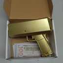Gold Money Gun, Automatic Cash Shooter Toy Make It Rain Money Toy Gun for Parties, Weddings, Birthdays, Club Events Fun Prop Money Gun for Real or Fake Bills, Coupons & Flyers for Party
