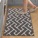hicorfe Kitchen Rugs and Mats, Kitchen Mats for Floor, 20"x31.5" Non Slip Runner Rug, Absorbent Resist Dirt Comfort Standing Mat Machine Washable for Entryway, Hallway, Front of Sink (Grey)