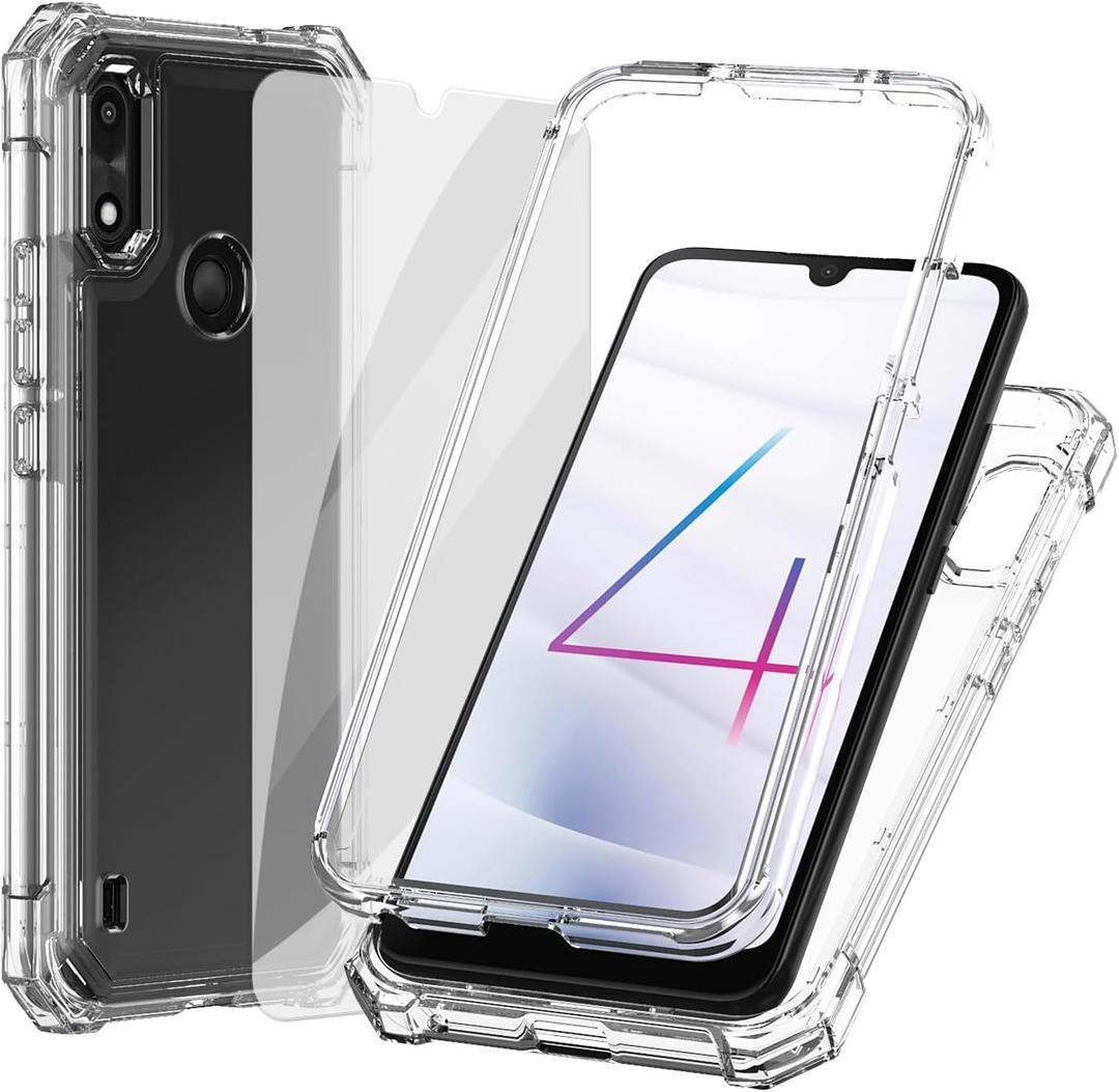 Ailiber for Gabb Phone 4 Phone Case Clear, Gabb Phone 4 Case with Screen Protector, Dual Layer Protection, Shockproof Corners TPU Bumper, Slim Silicone Cell Phone Cover Case-Clear