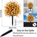 Fall Orange Artificial Flowers with Ground Stakes - 2 Pack 21 Inch UV Resistant Artificial Plants for Garden, Patio or Porch Thanksgiving Decorations