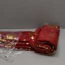 RYB HOME Christmas Curtains for Bedroom/Living Room, Red Curtains with Gold Foil Stamping Patterns, Blackout Thermal Insulating Window Drapes, W52 x L95, 2 Panels