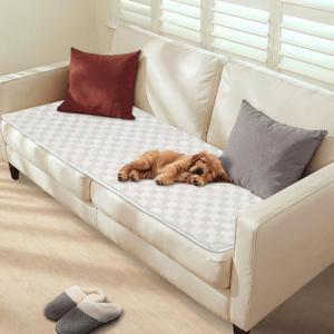 BurgeonNest Couch Cover for Dogs Washable, Non-Slip Dog Couch Cover Protector 27'' x 71'', Waterproof Pet Friendly Sofa Protector Pads Mat for for 3 Cushion Sofa, White